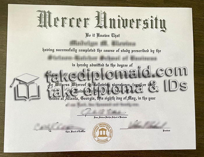 Mercer University diploma