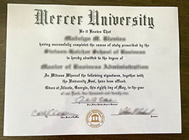 Mercer University diploma