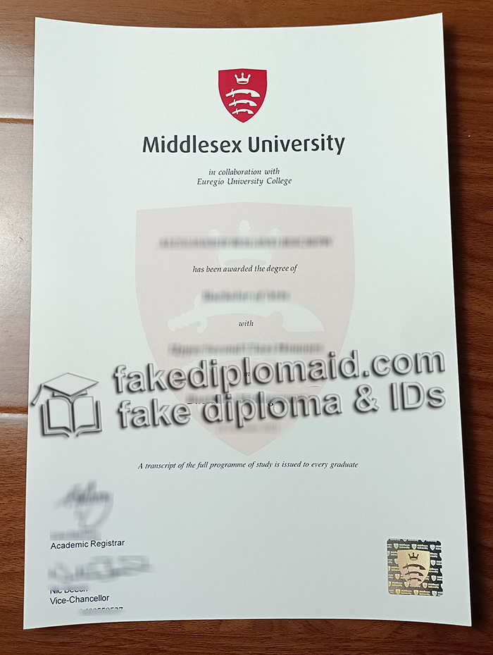 Middlesex University diploma