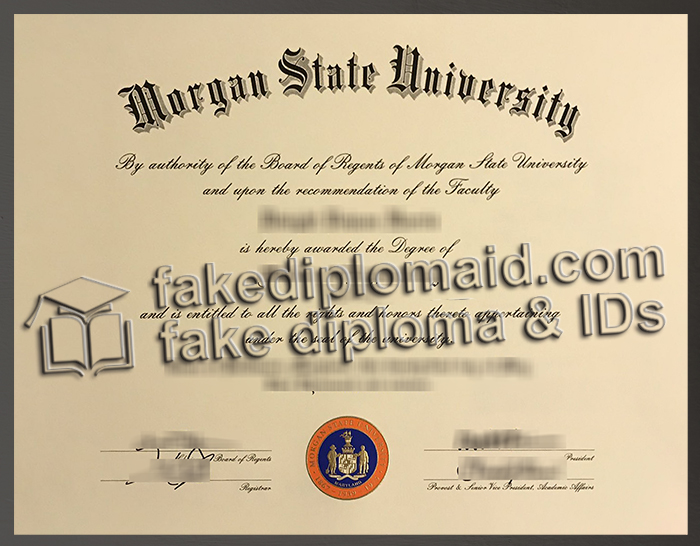 Morgan State University diploma
