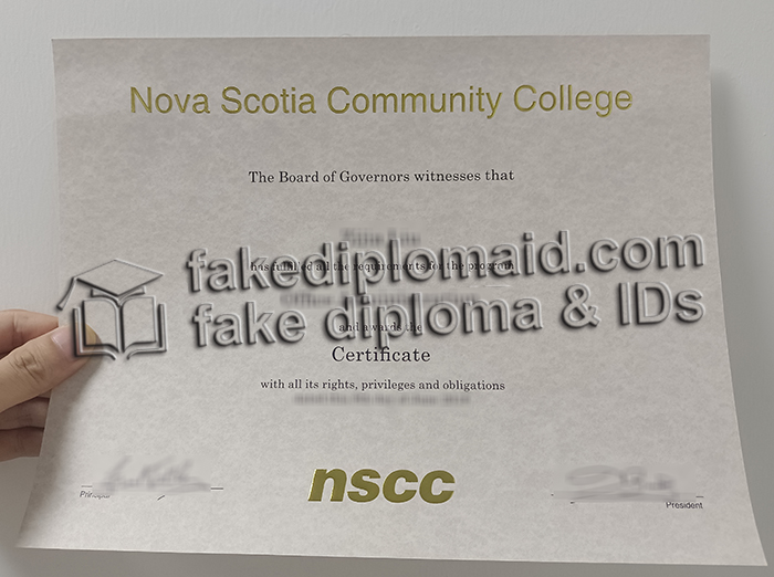 Nova Scotia Community College certificate