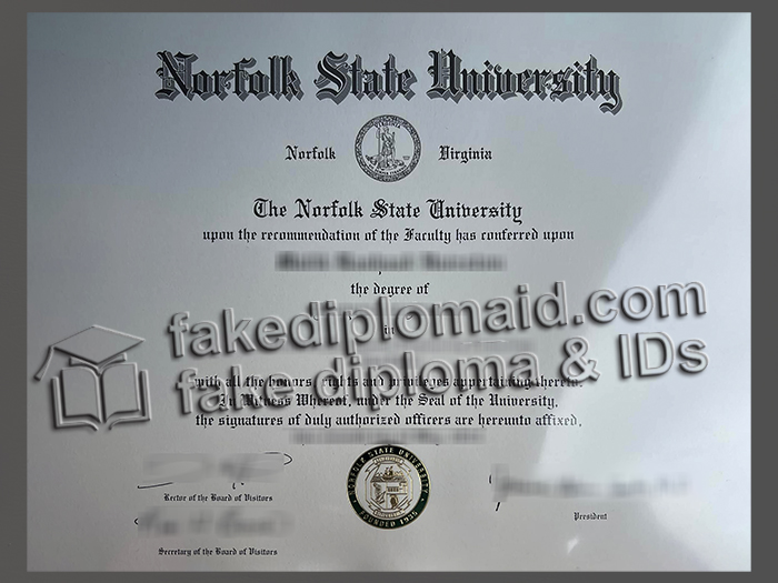 Norfolk State University diploma