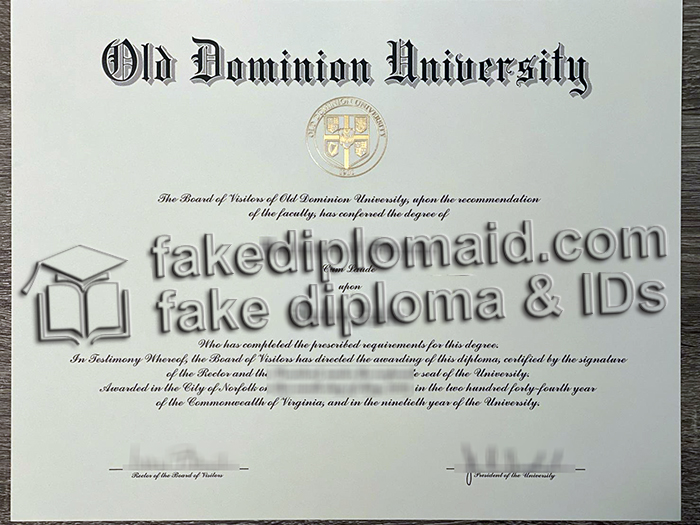 Old Dominion University diploma