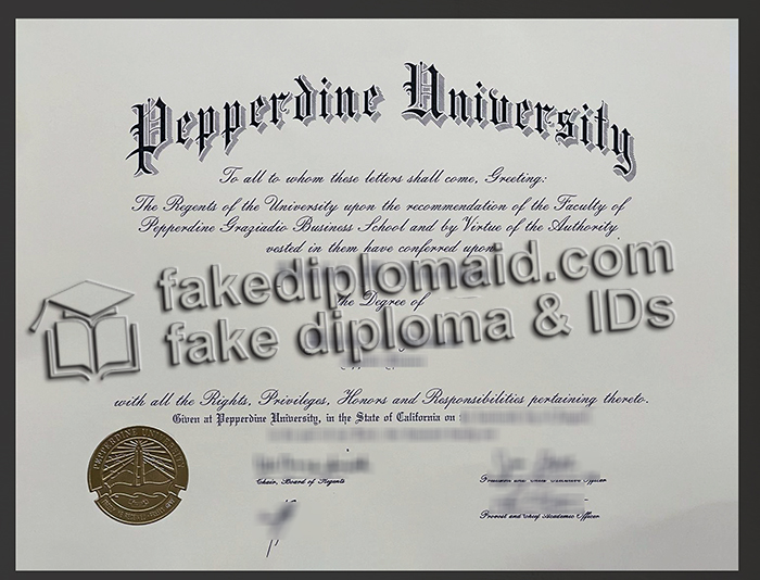 Pepperdine University diploma