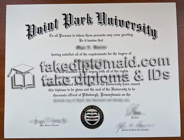 Point Park University diploma
