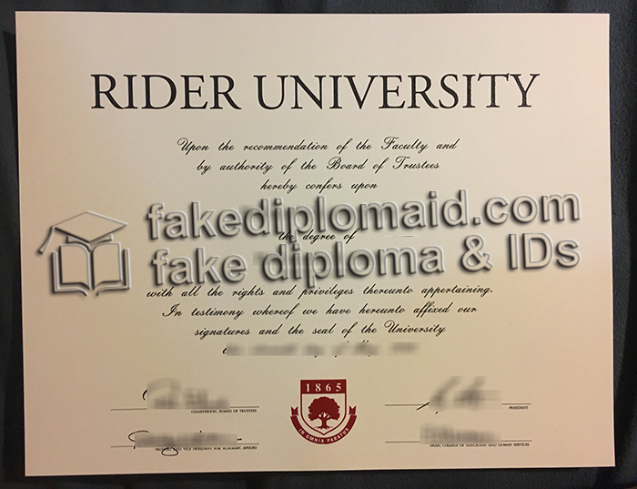 Rider University diploma