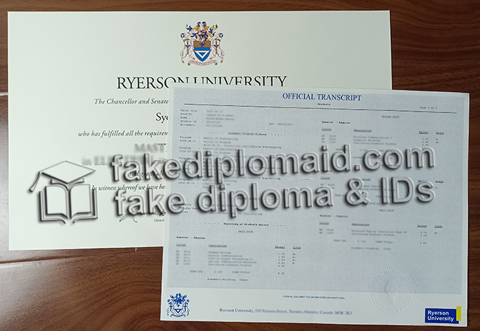 Ryerson University transcript