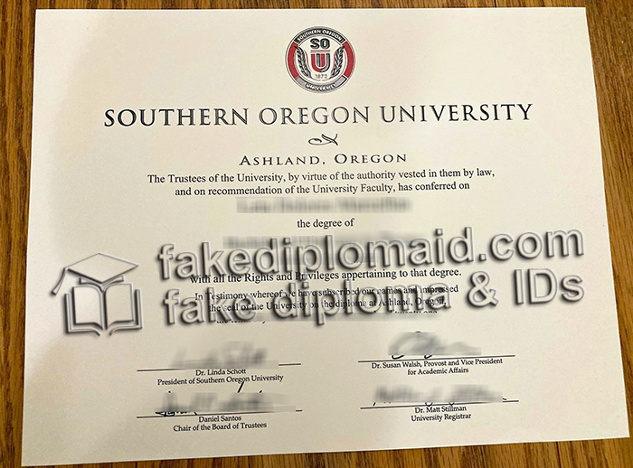 Southern Oregon University diploma