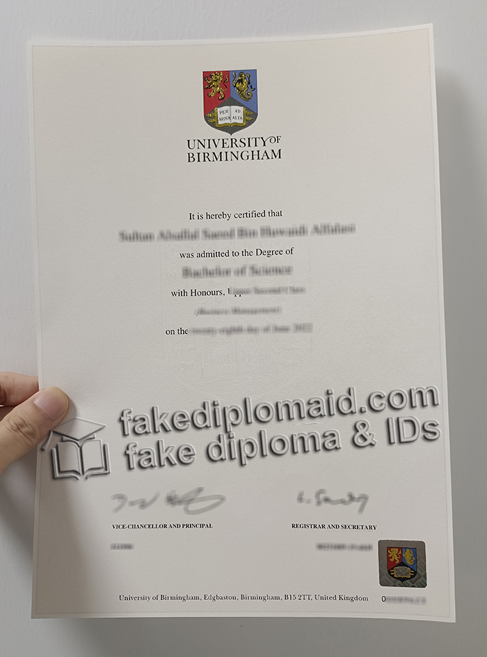 University of Birmingham diploma