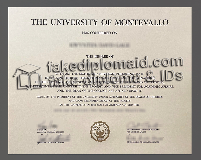University of Montevallo diploma
