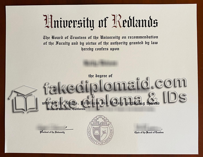 University of Redlands diploma