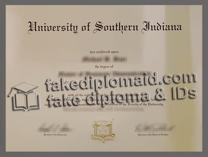University of Southern Indiana diploma