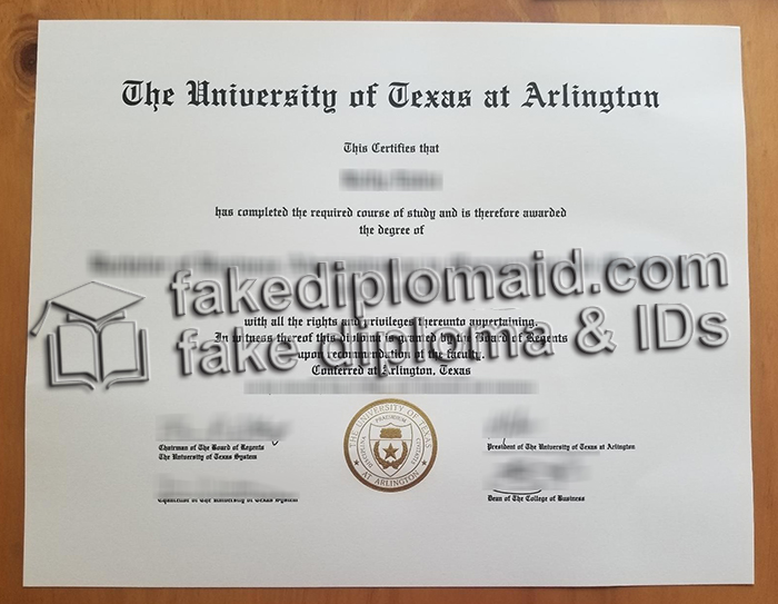 University of Texas at Arlington diploma