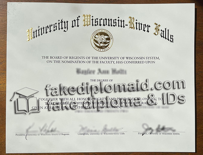 University of Wisconsin–River Falls diploma