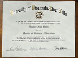 Read more about the article University of Wisconsin–River Falls diploma sample, buy fake UWRF diploma online