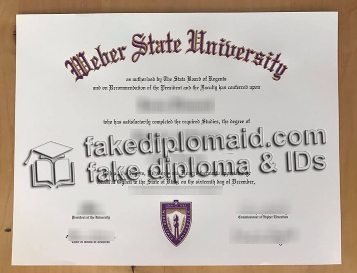 Weber State University diploma