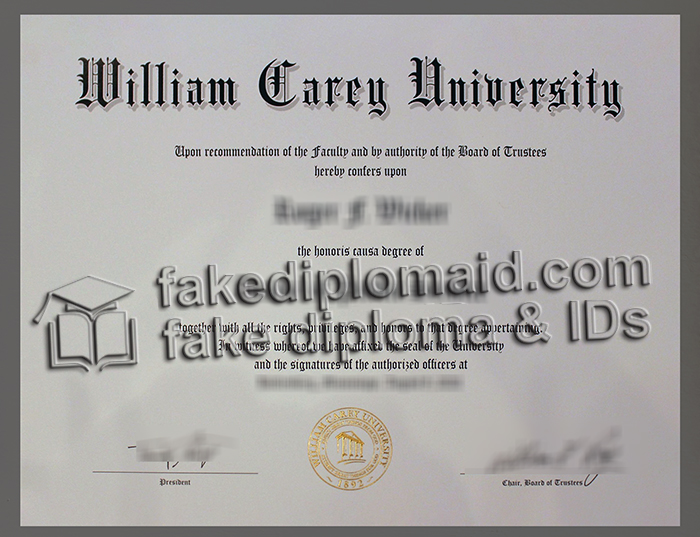 William Carey University diploma