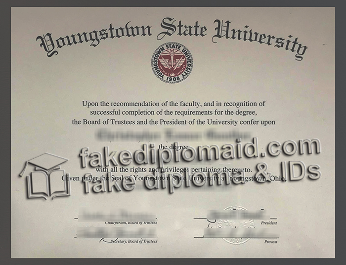Youngstown State University diploma