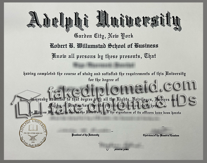 Adelphi University diploma