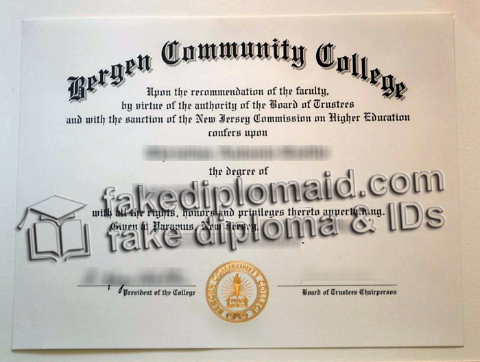 Bergen Community College diploma