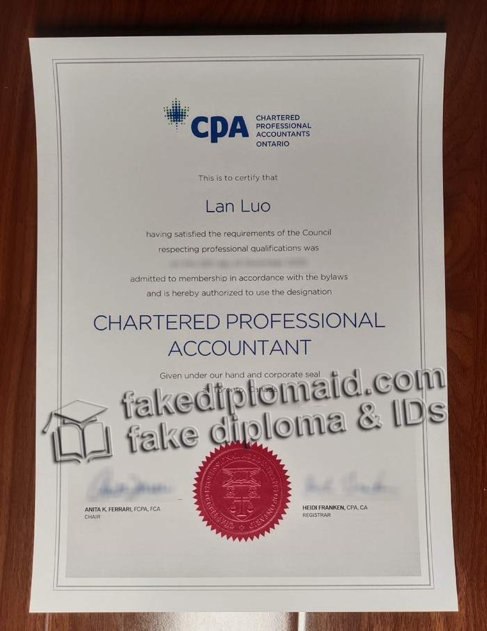 CPA certificate in Canada