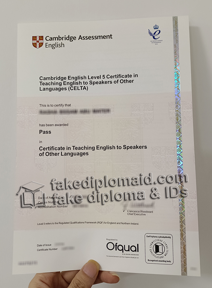 Cambridge CELTA certificate