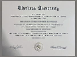 Clarkson University diploma