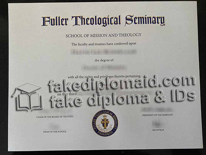 Fuller Theological Seminary diploma