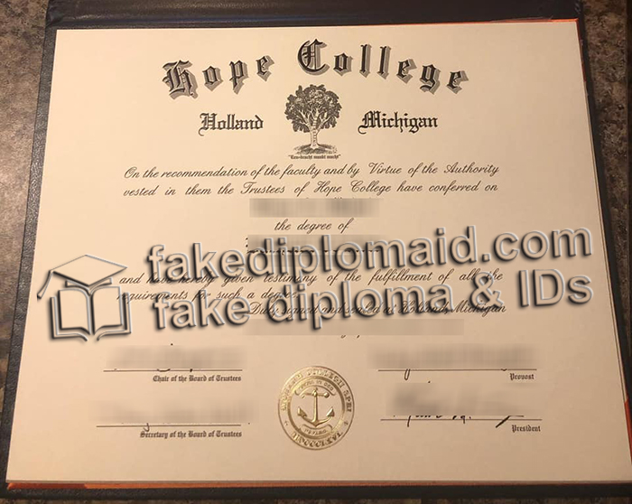 Hope College diploma