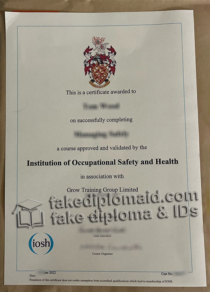 IOSH certificate