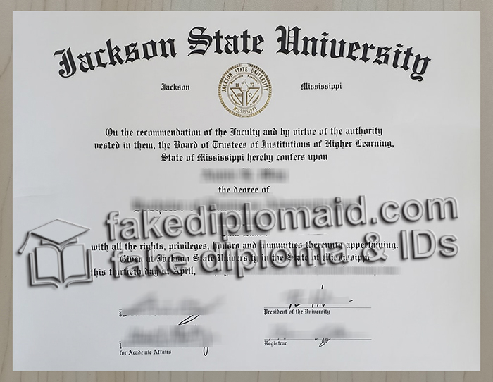 Jackson State University diploma