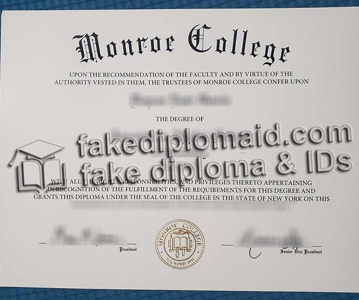 Monroe College diploma