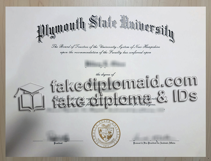 Plymouth State University diploma