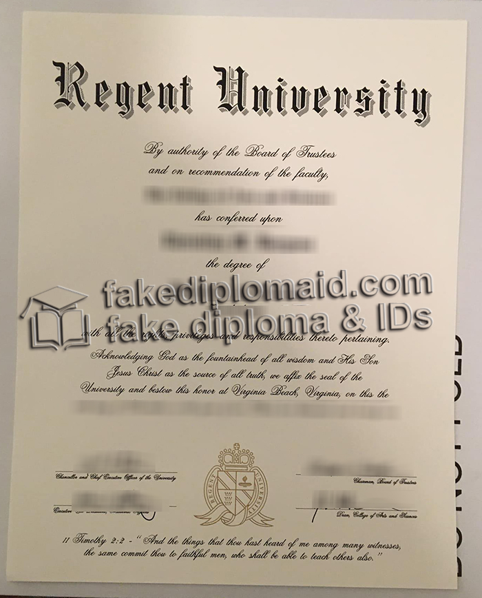 Regent University diploma