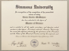 Simmons University diploma