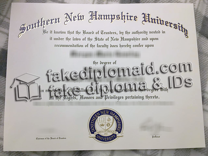 Southern New Hampshire University diploma