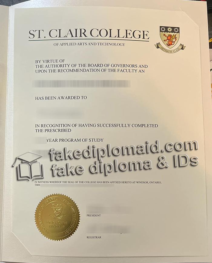 St. Clair College diploma