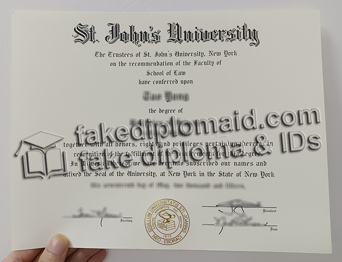 St. John's University diploma