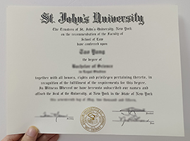 St. John's University diploma