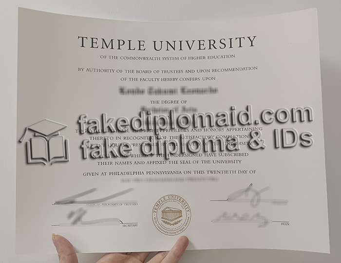 Temple University diploma