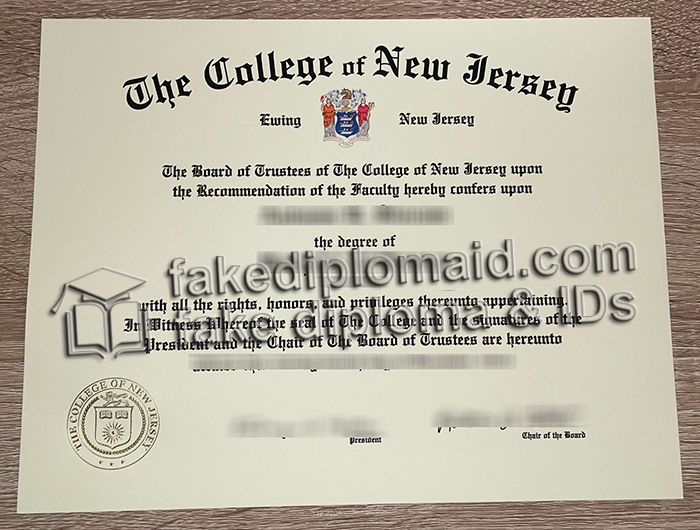 The College of New Jersey diploma
