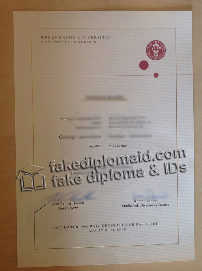 University of Copenhagen diploma