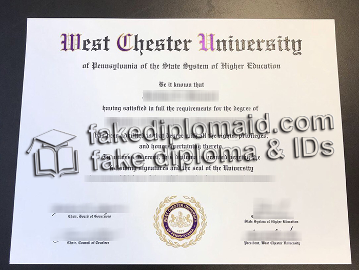 West Chester University diploma