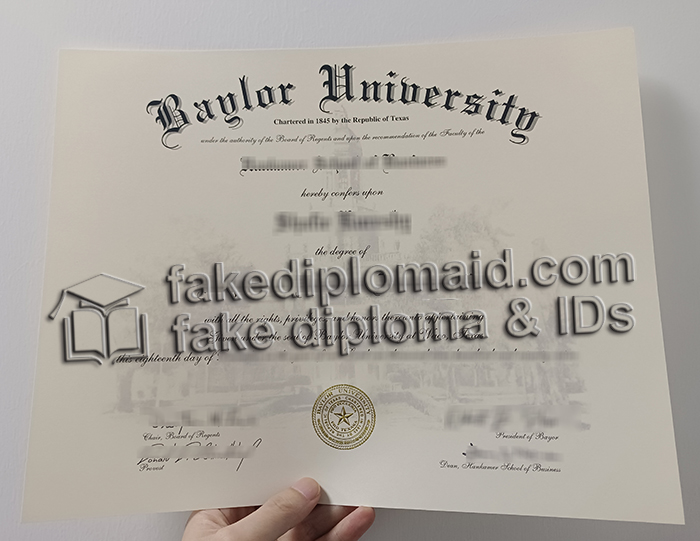 Baylor University diploma