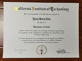 California Institute of Technology diploma, Caltech degree