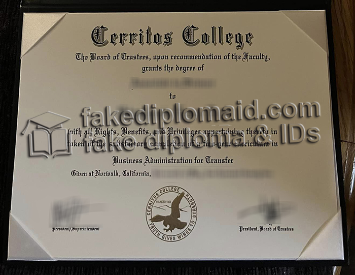 Cerritos College diploma