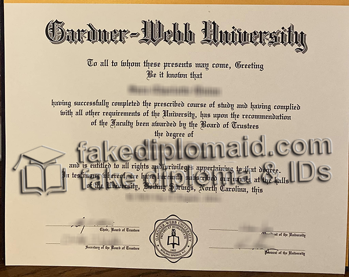 Gardner–Webb University diploma