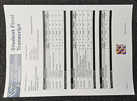 Liverpool John Moores University transcript, LJMU transcript