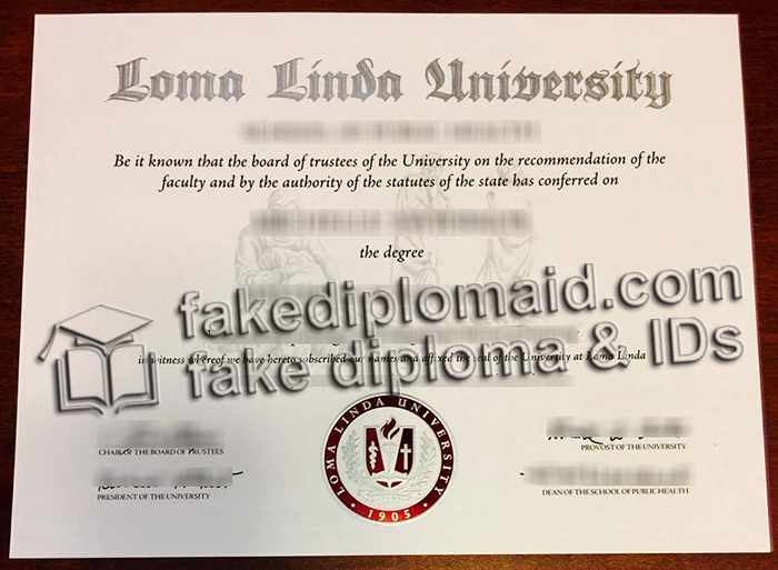 Loma Linda University diploma