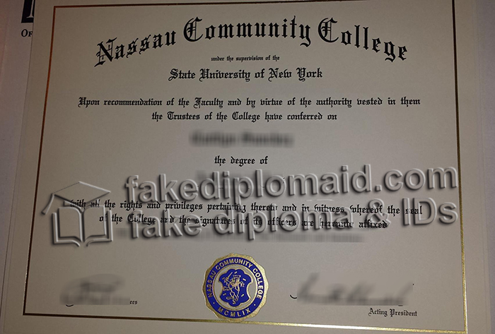 Nassau Community College diploma